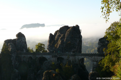 Bastei und Basteiaussicht