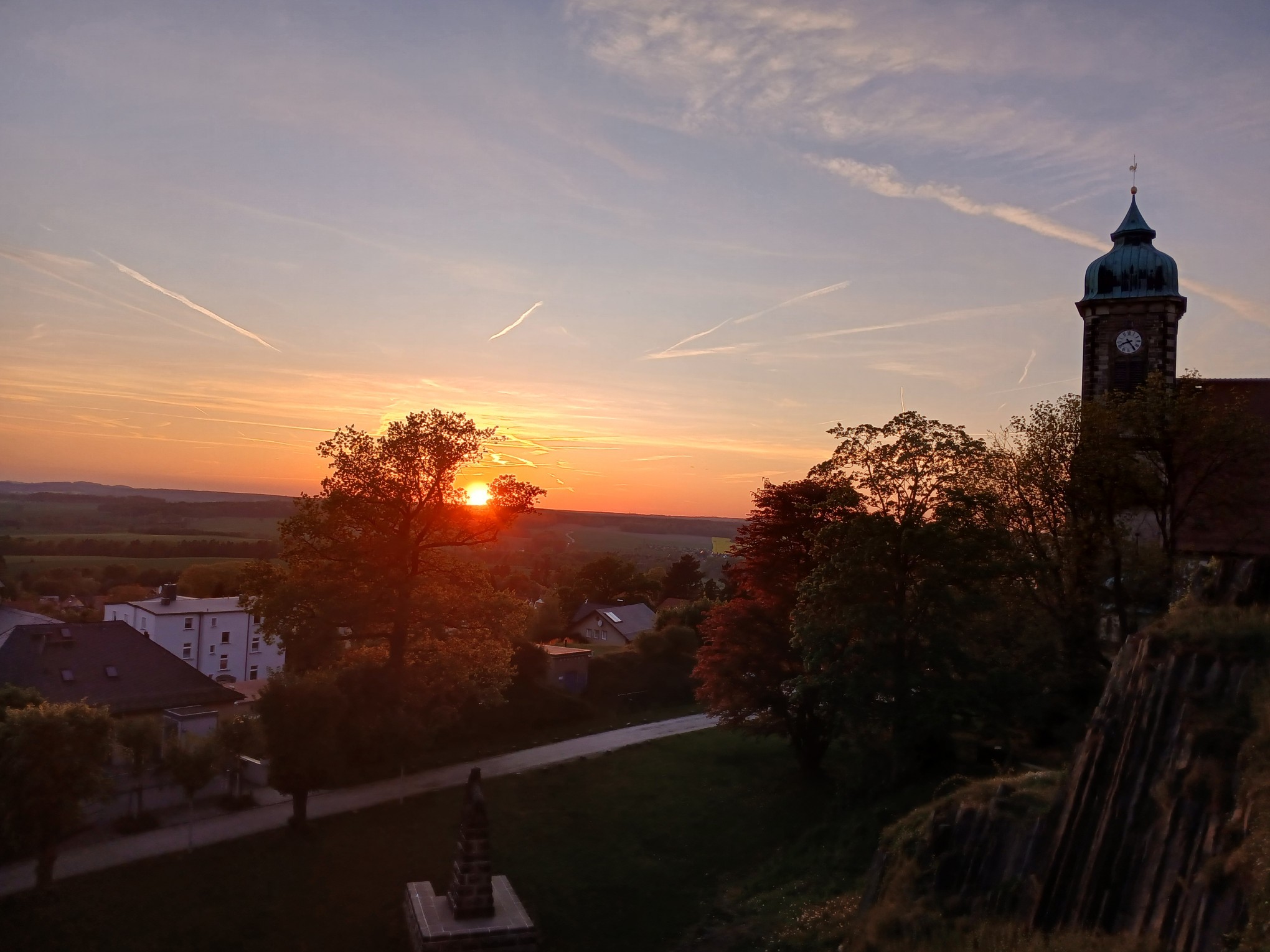 Sonnenuntergang an der Burg Stolpen