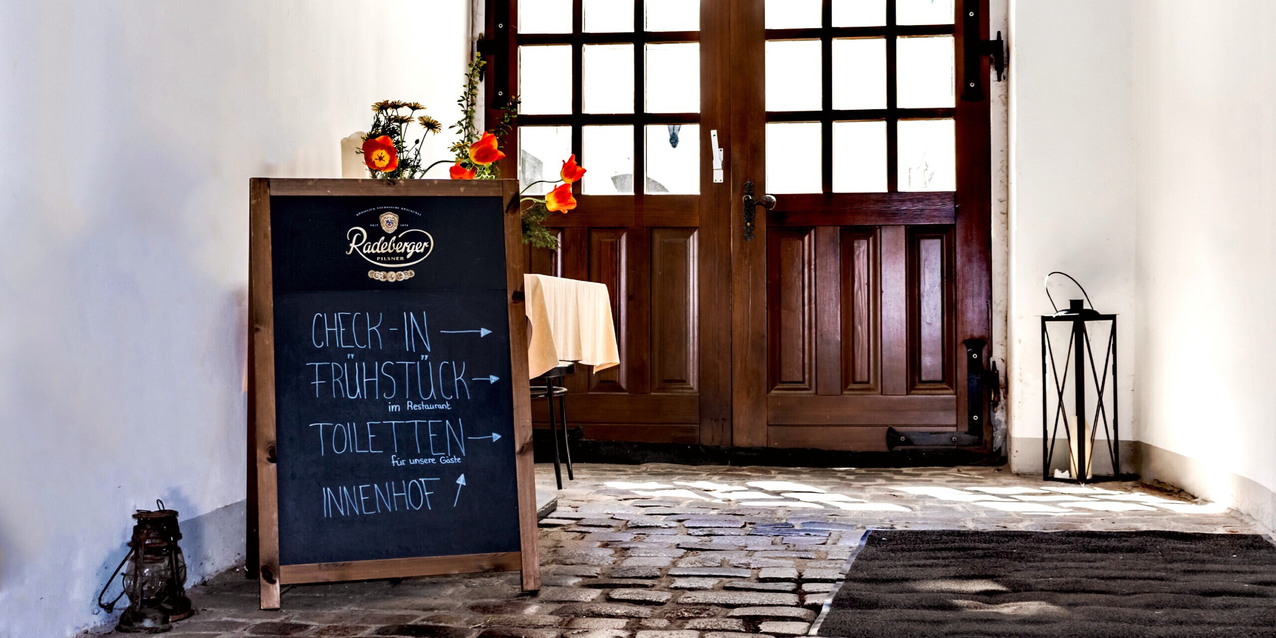 Eingangsbereich Hostel Herberge Goldner Löwe Stolpen