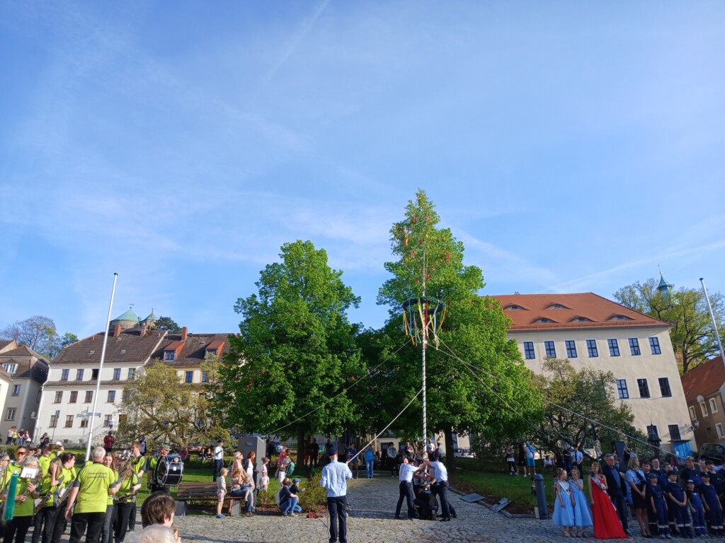 Stolpen Marktplatz Maibaum