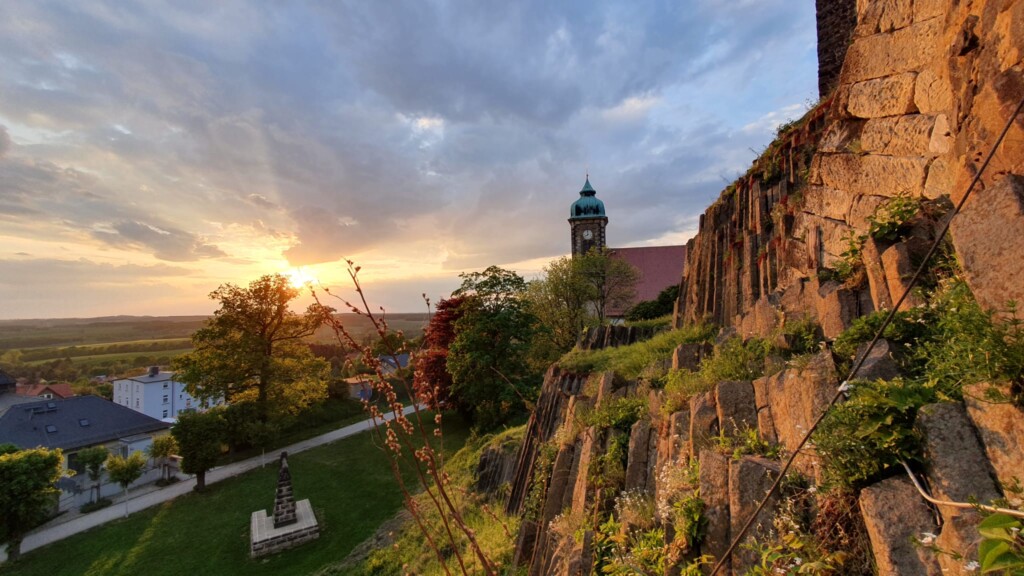Sonnenuntergang an der Burg Stolpen